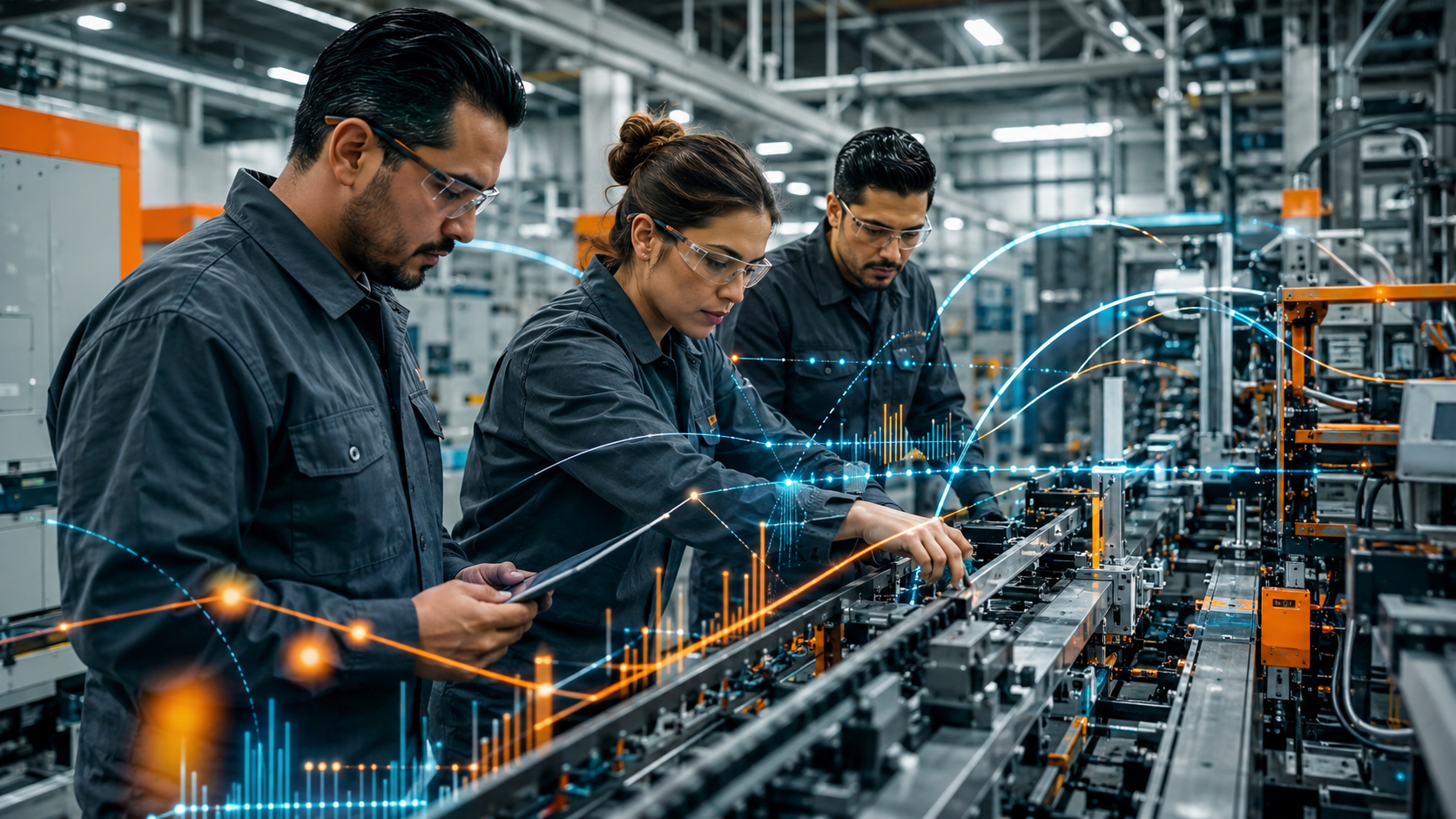 Equipo trabajando en una planta industrial